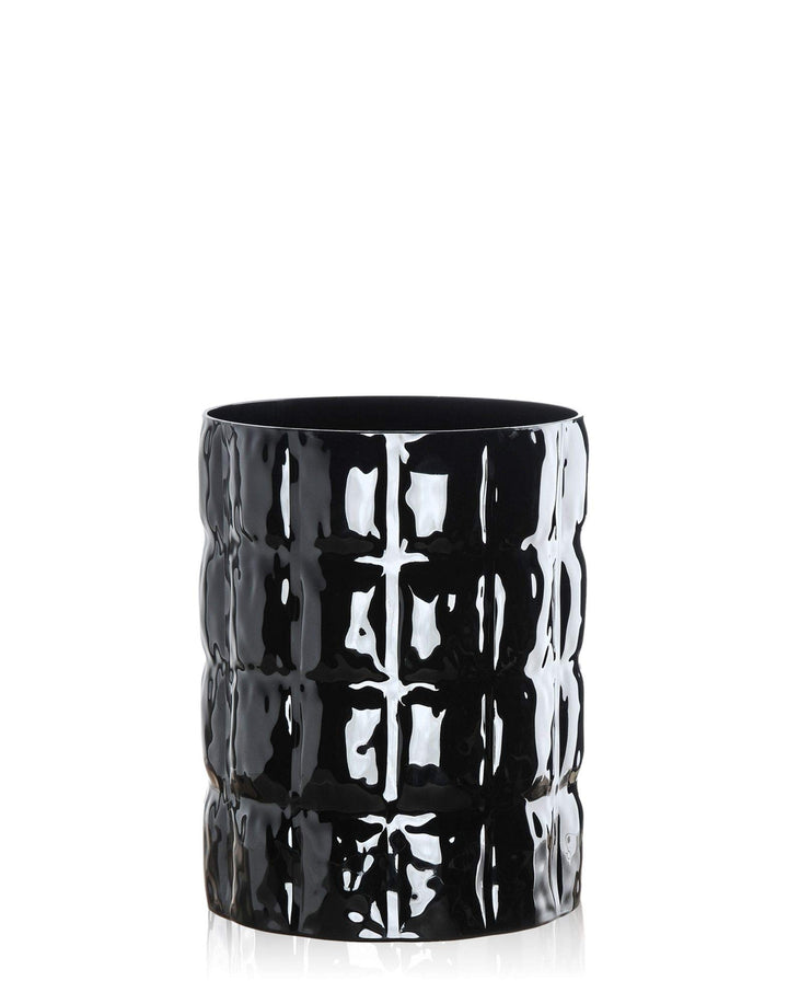 Kartell 1225E6 Vase Matelasse, 30 x 23 cm, glänzend schwarz, Schwarz