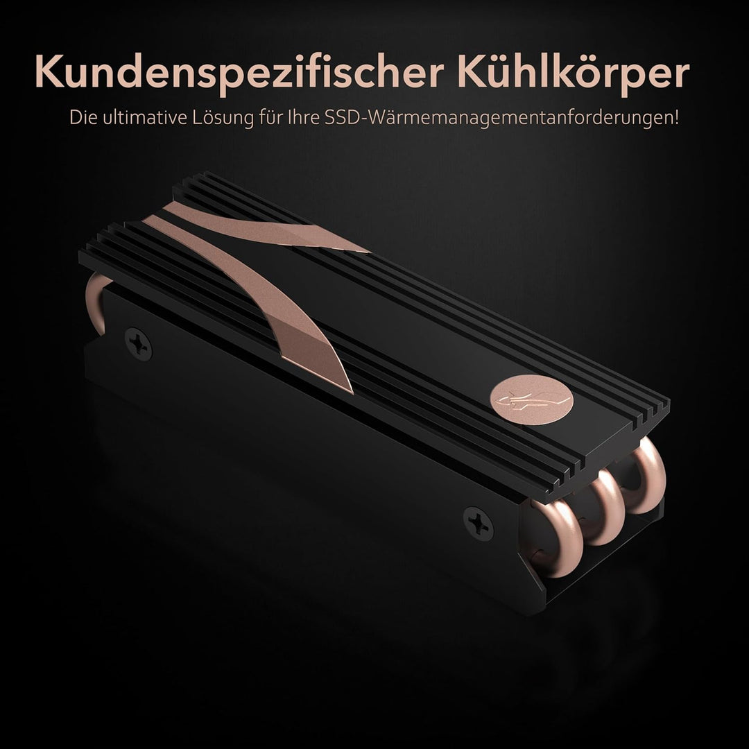 SABRENT M.2 Kühler, Aluminium SSD NVMe Kühlkörper, m.2 Heatsink mit Wärmeleitpad, HeatPipe Kühlkörpe