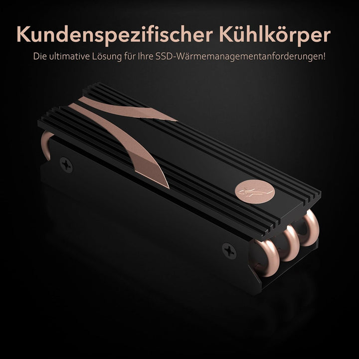 SABRENT M.2 Kühler, Aluminium SSD NVMe Kühlkörper, m.2 Heatsink mit Wärmeleitpad, HeatPipe Kühlkörpe