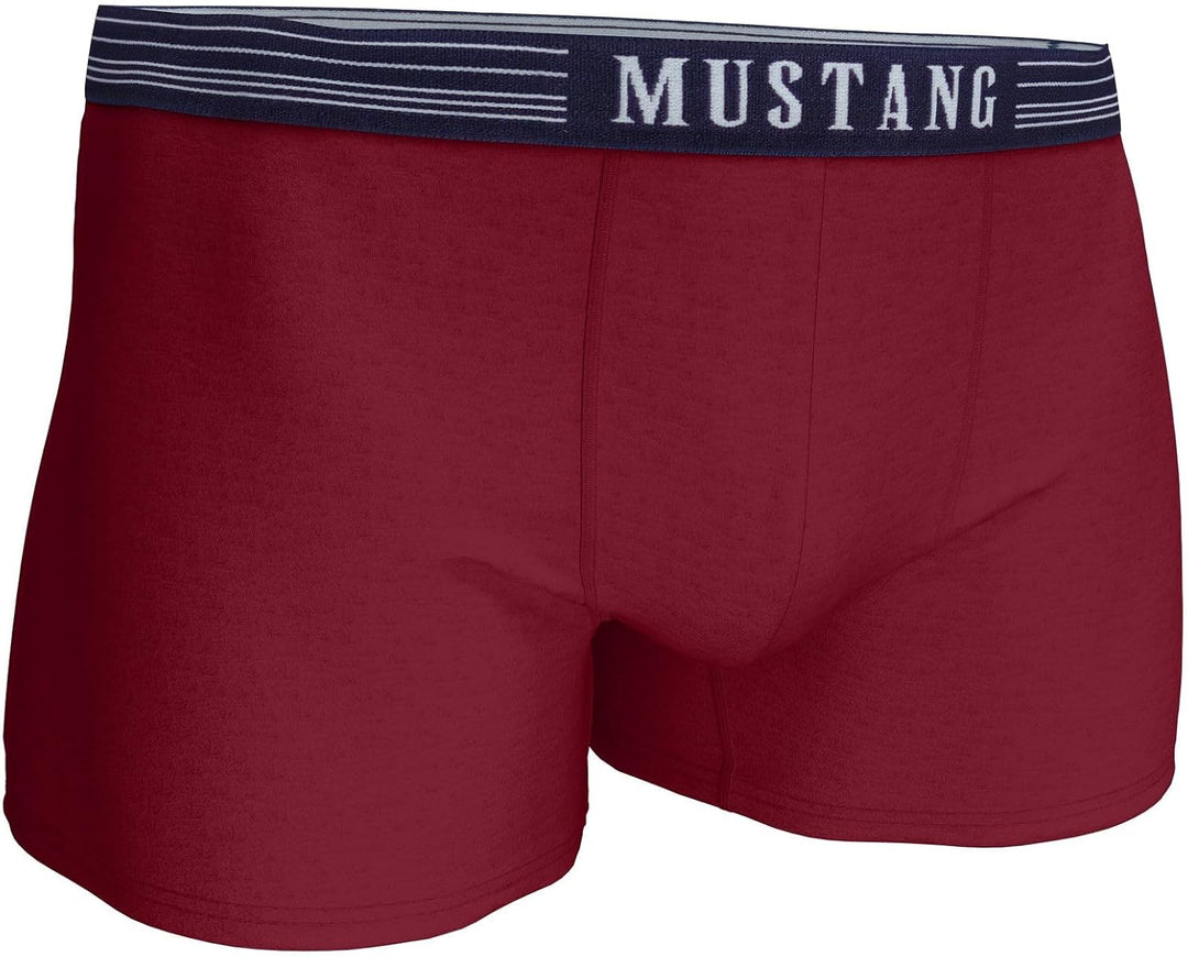 Mustang 3er Pack - Herren Boxershorts aus Baumwolle, Unterhosen für Männer, Navy/Weiss/Rot