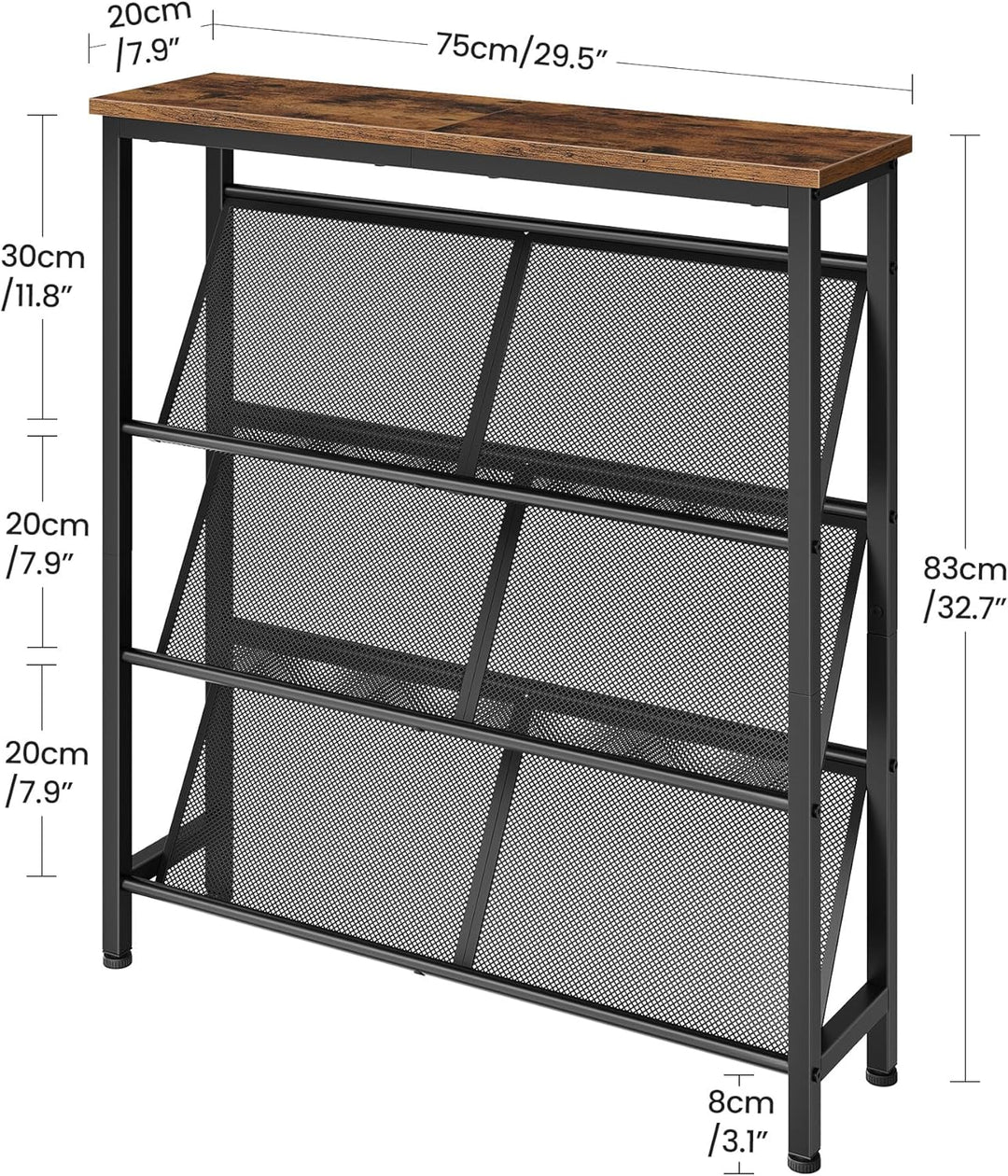 Schuhregal, 4-stufige Schuhablage, Schuhschrank schmal, Schuhständer, Schuhaufbewahrung, Schuh-Organ
