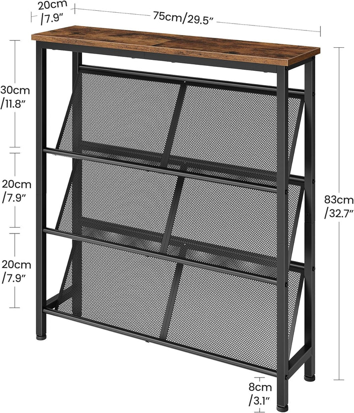 Schuhregal, 4-stufige Schuhablage, Schuhschrank schmal, Schuhständer, Schuhaufbewahrung, Schuh-Organ