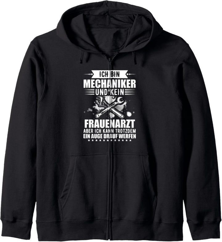 KFZ Mechaniker und Bastler witziges Spruch Autowerkstatt Kapuzenjacke
