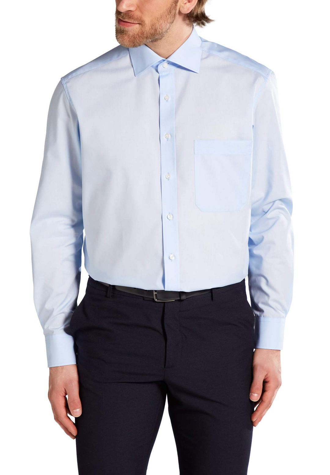 ETERNA Herren Hemd Comfort Fit Langarm Kent 45 Hellblau, 45 Hellblau