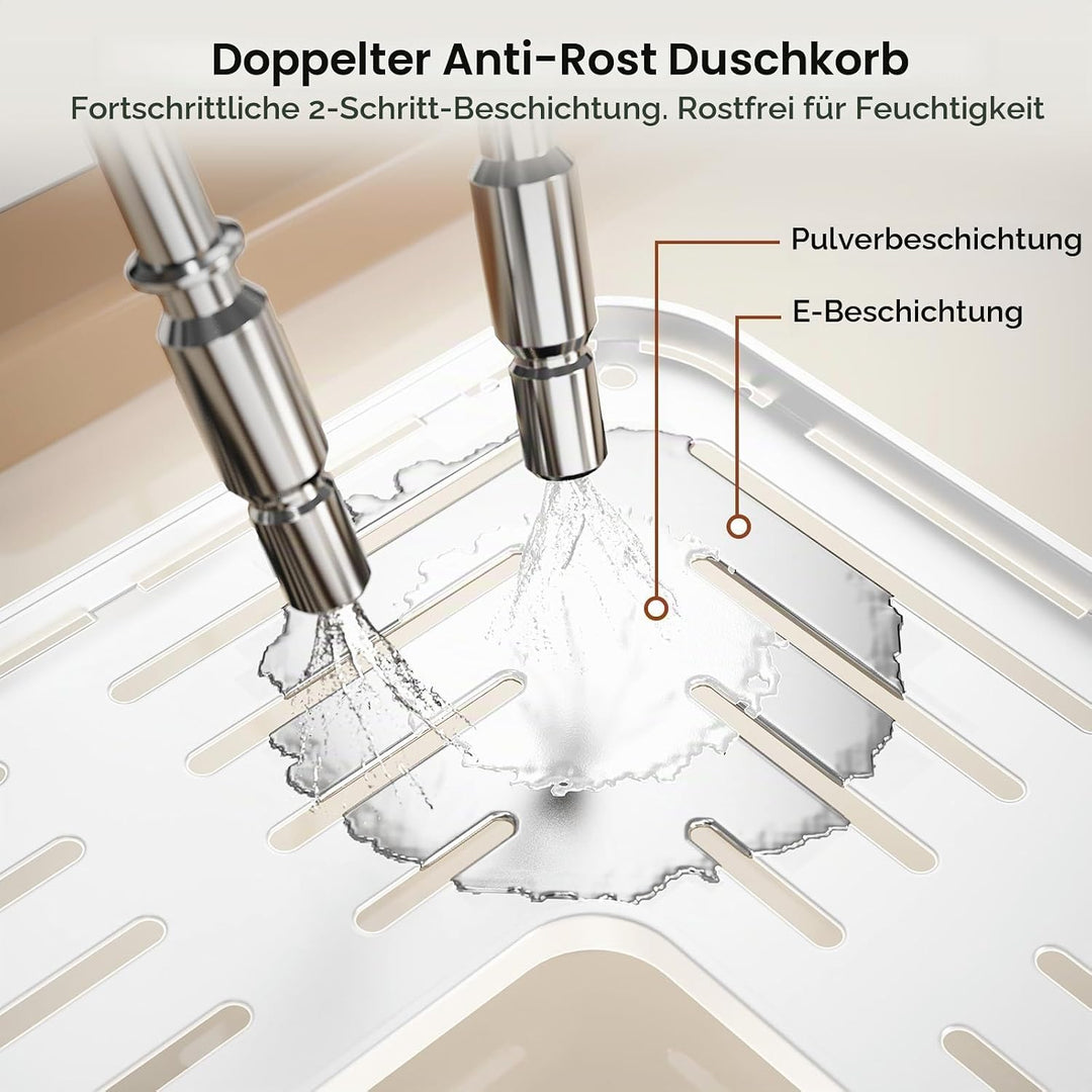 Orimade 3 Stück Duschregal Stehend Rostfrei,Ecke Duschablage Freistehende, Duschablage ohne Bohren f