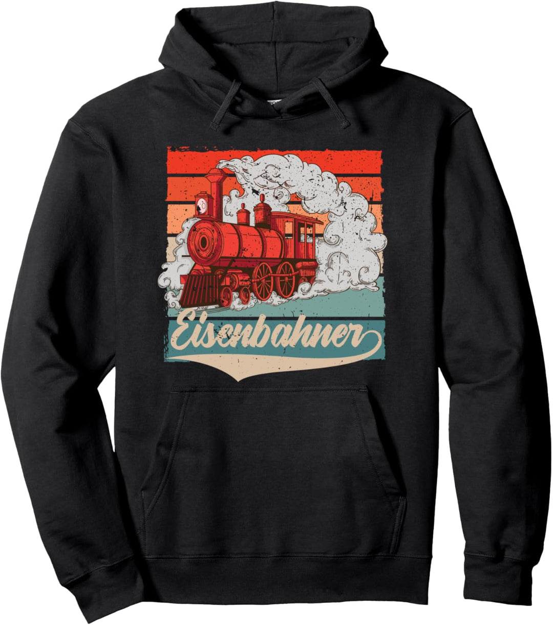 Retro Zug Lokomotive für einen Eisenbahner Zugführer Pullover Hoodie