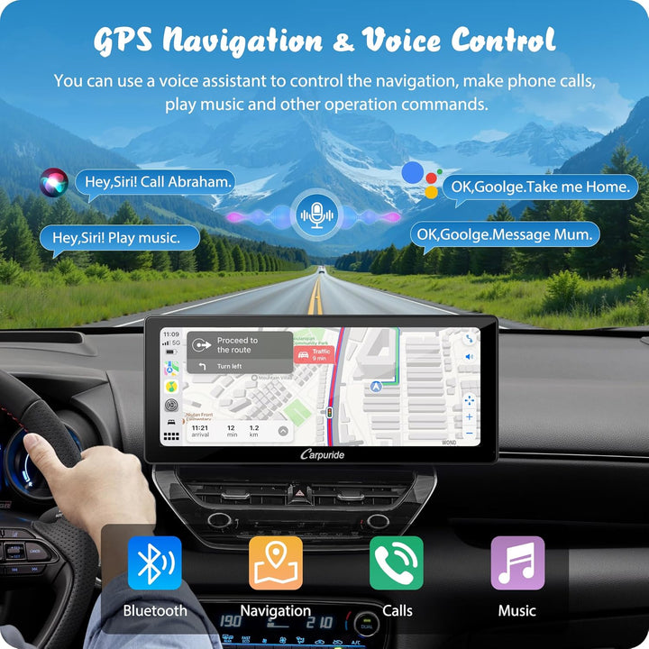 CARPURIDE W502BS Pro für BMW-Motorrad, CarPlay & Android Auto, Dual-Bluetooth, 5 Zoll Wasserdichter