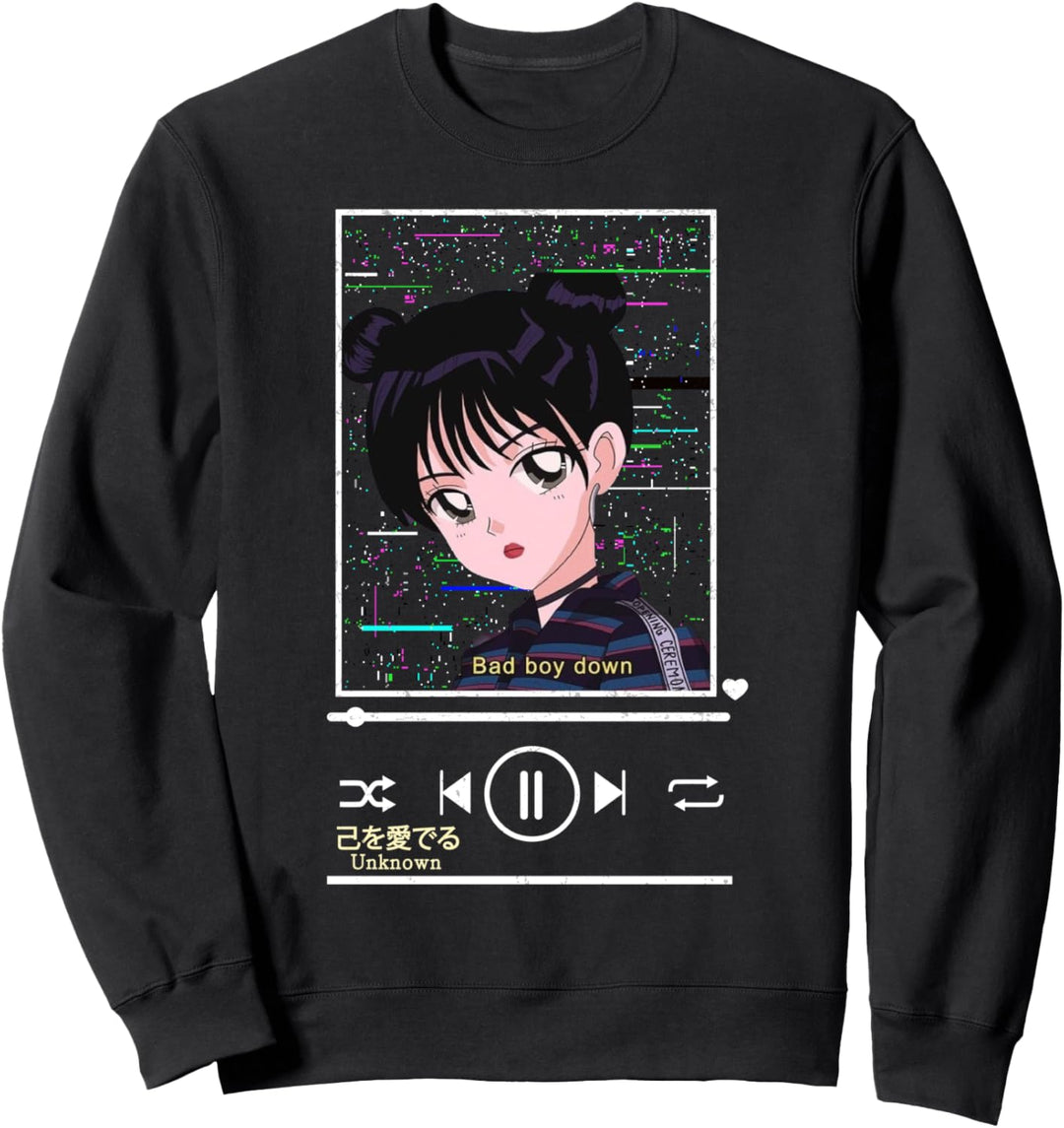 Anime Girl Japanisch Ästhetisch Anime Otaku Musik Spieler Sweatshirt
