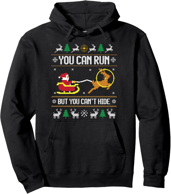 Weihnachts-Jagd Santa Claus Jäger Ugly Christmas Sweater Pullover Hoodie