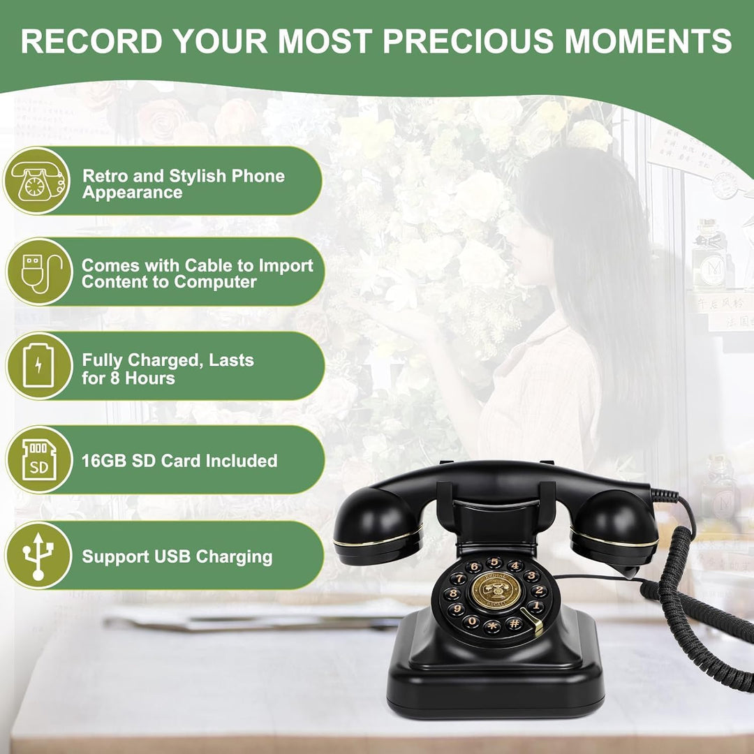 RDYMONKEY Audio-Gästebuch Hochzeit, Retro-Telefon für persönliche Sprachnachrichten, Gästebuch Alter