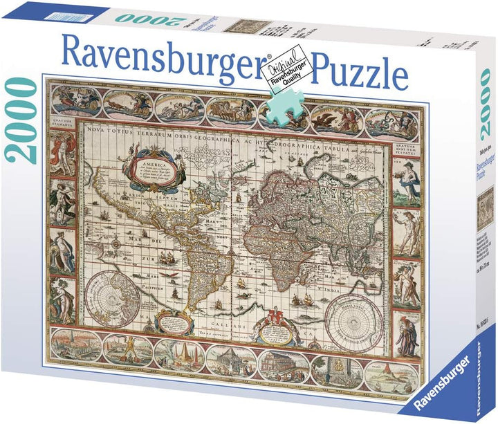 Ravensburger Puzzle 2000 Teile Weltkarte, antik 16633 &amp; Schmidt Spiele 57988 Puzzle Pad für Puzzles
