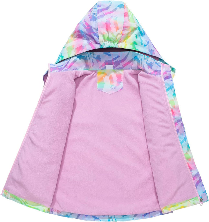 SERENYOU Mädchen Übergangsjacke Gefütterte Regenjacke mit Abtrennbare Kapuze 110 Stil 1, 110 Stil 1