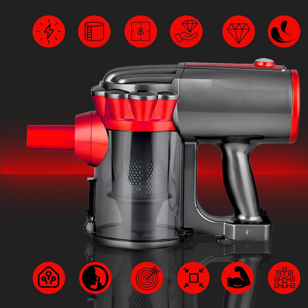 Retoo Stielstaubsauger 600W Beutellos Staubsauger Kabellänge 5m Handstaubsauger Tankinhalt 0,5l Hand