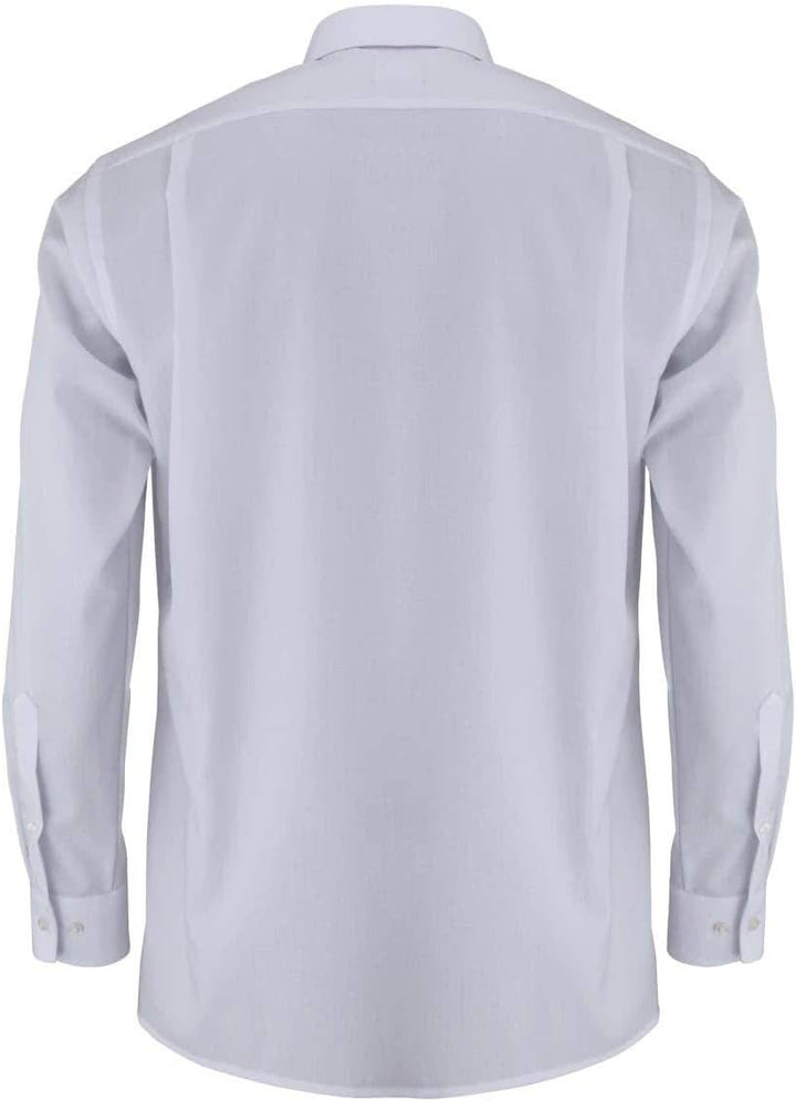 OLYMP Luxor modern fit Hemd Haifisch Kragen Langarm Popeline weiss 45 Weiss, 45 Weiss