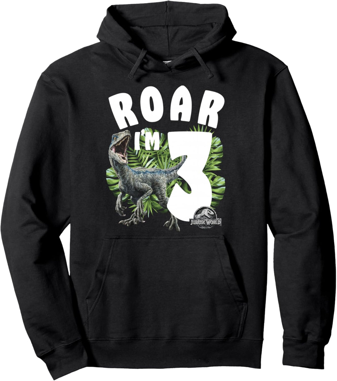 Jurassic World Birthday Raptor Roar I'm 3 Pullover Hoodie