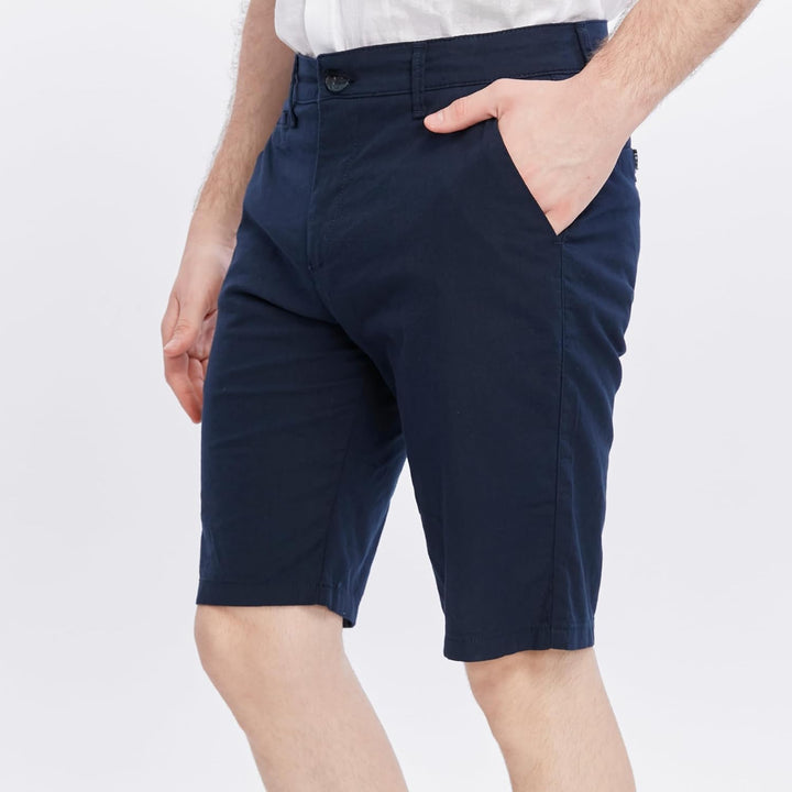 Xact Premium Herren -Leinenmischung Chino Short 32W Navy, 32W Navy