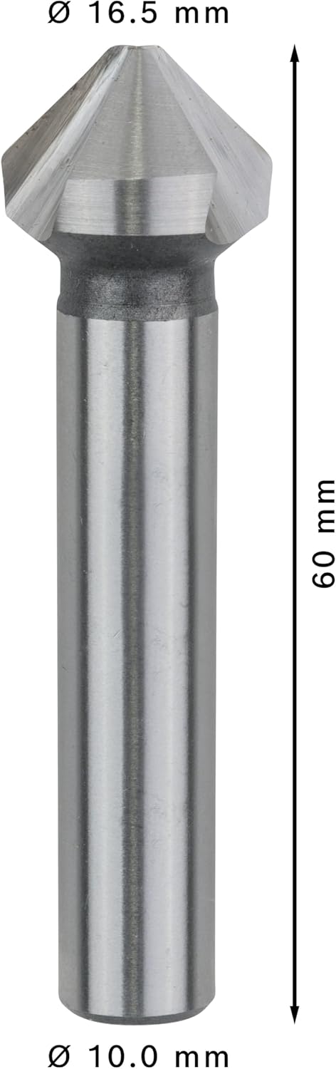 Bosch Professional Kegelsenker HSS (Ø 16,5 mm, 3 Schneiden) 16,5 mm Rundschaft, 16,5 mm Rundschaft