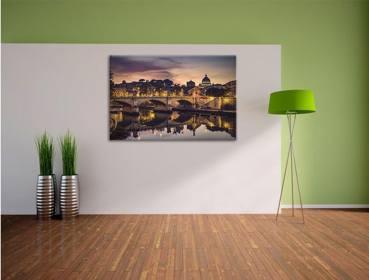 Pixxprint Rom Kathedrale St. Peter als Leinwandbild/Grösse: 100x70 cm/Wandbild/Kunstdruck/fertig bes