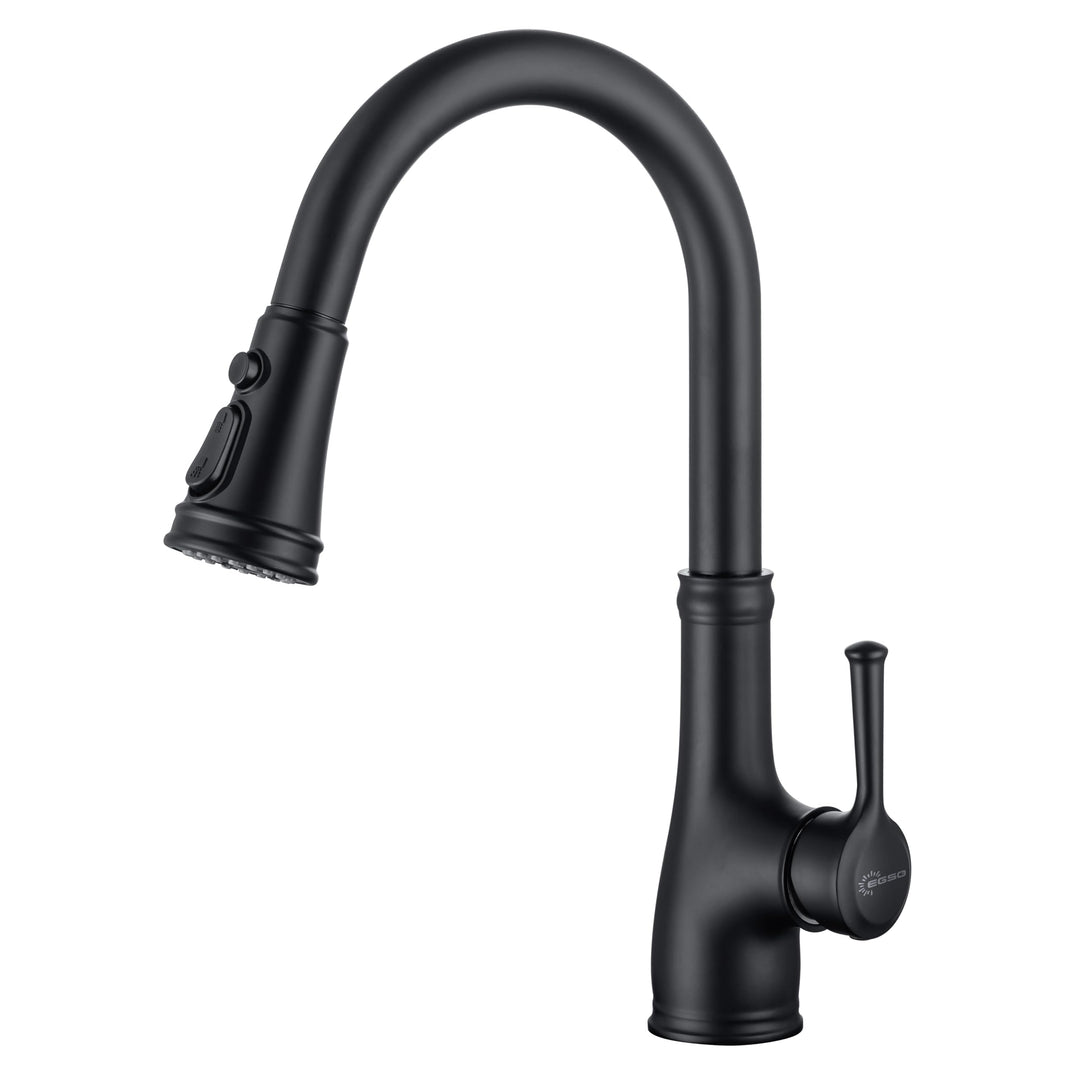 Wasserhahn Küche Schwarz, Küchenarmatur ausziehbar mit Brause, Hochdruck Armatur Küche, Mischbatteri