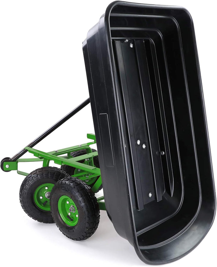 RAMROXX Transportwagen Gartenwagen Schubkarre Handwagen Kippfunktion 250 kg Schwarz Grün