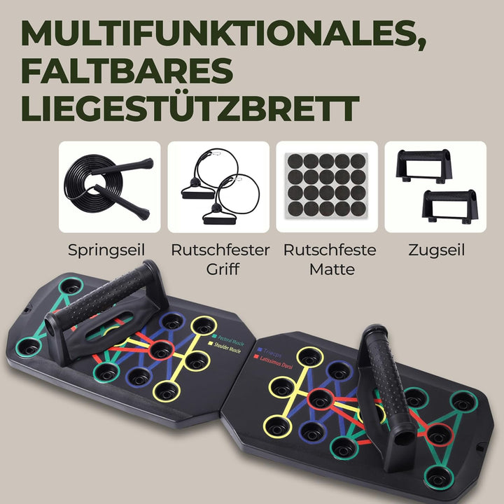 Klimmzugstange Türrahmen ohne Schrauben I Liegestützbrett Set – Home Gym Fitnessgeräte für Zuhause –