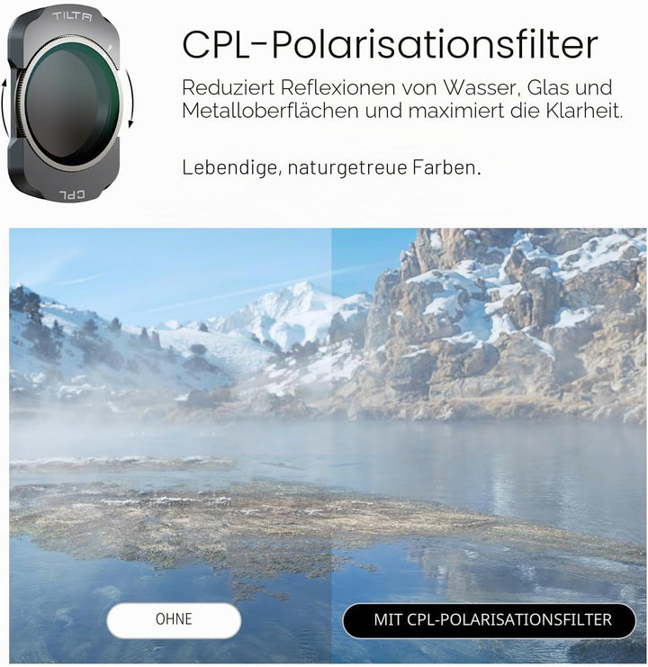 Tilta Pocket 4 Polarisationsfilter, Magnetischer CPL Filter Kompatibel mit DJI Osmo Pocket 3/4, Ultr