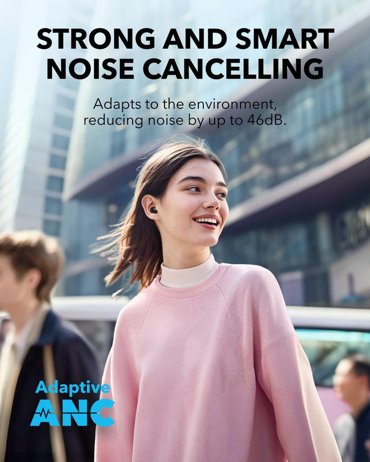 soundcore A30i von Anker, Kabellose Kopfhörer, Smartes Noise Cancelling, Ultra-Geräuschunterdrückung