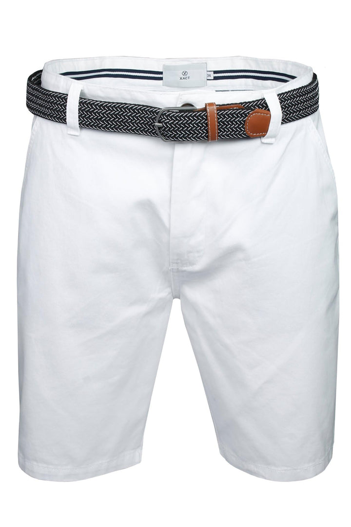 Xact Herren Premium massgeschneiderte Stretch Chino Shorts 36 Weiss, 36 Weiss