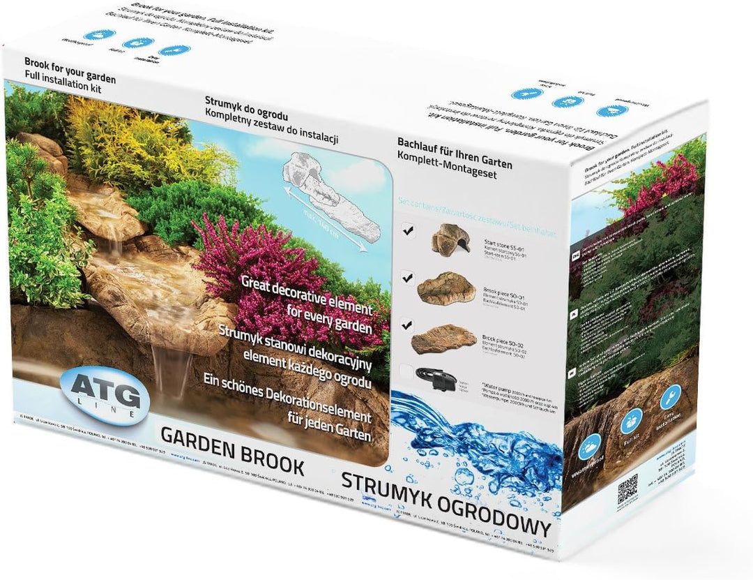 Bachlauf Wasserfall Gartenteich Bachlaufschalen Set, 135 x 50cm, Gr. S