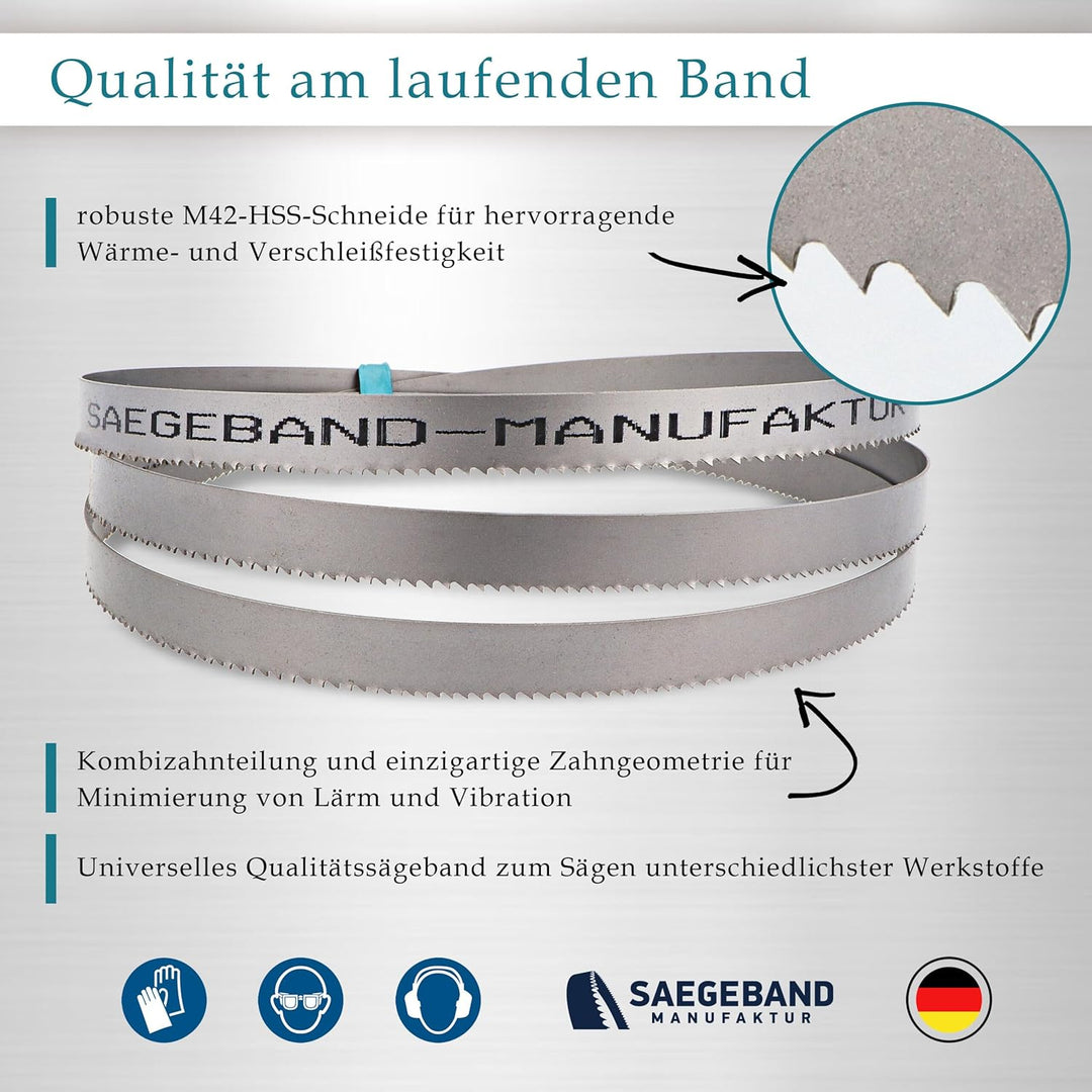 3 x M42 HSS Bimetall Sägeband 1335 x 13 x 0,65 mm mit 14/18 ZpZ, Bandsägeblatt