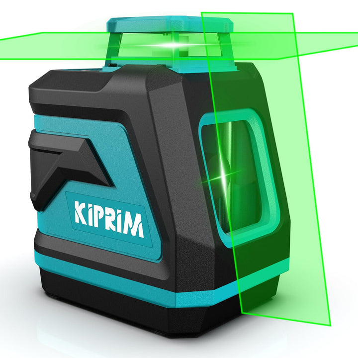 Kiprim Grüner Kreuzlinienlaser LV8D mit Verbesserter Sichtbarkeit,5 Laserlinien,Einstellbarer,Hellig