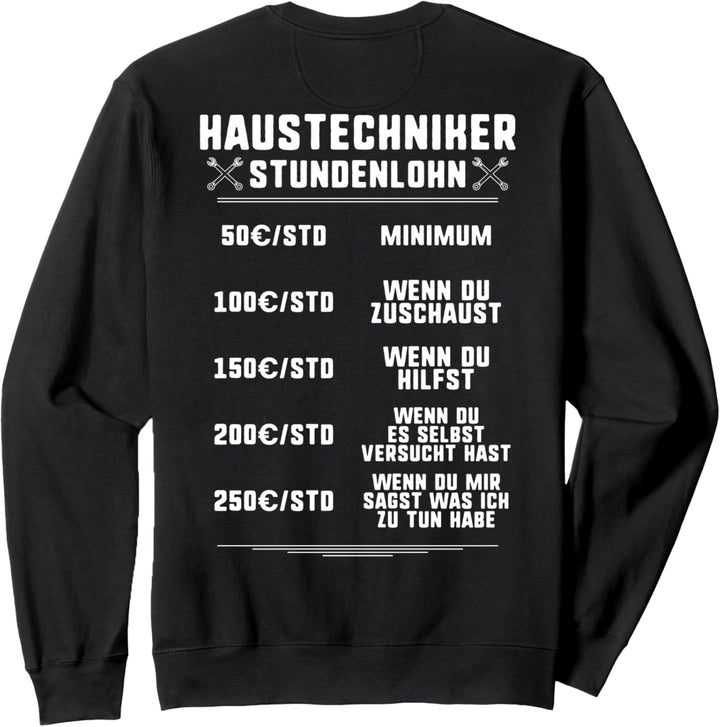 Stundenlohn Haustechniker Sweatshirt