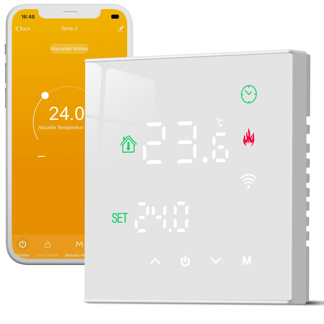 Beok Thermostat Heizung Smart, WiFi Fussbodenheizung Thermostate für Warmwasserbereitung Programmier