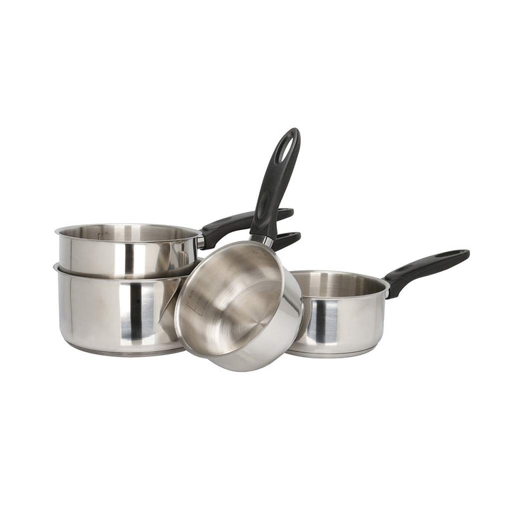 Sitram 710482 Topf-Set, 4-teilig, 14/16/18/20 cm, Edelstahl, hitzebeständiger Griff, für alle Herde,