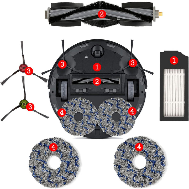 (15 Stück) Ersatzteile für ECOVACS DEEBOT DEEBOT X1 Omni X1 PRO Omni X1 Omni T10 Omni Zubehör-Kit, 1