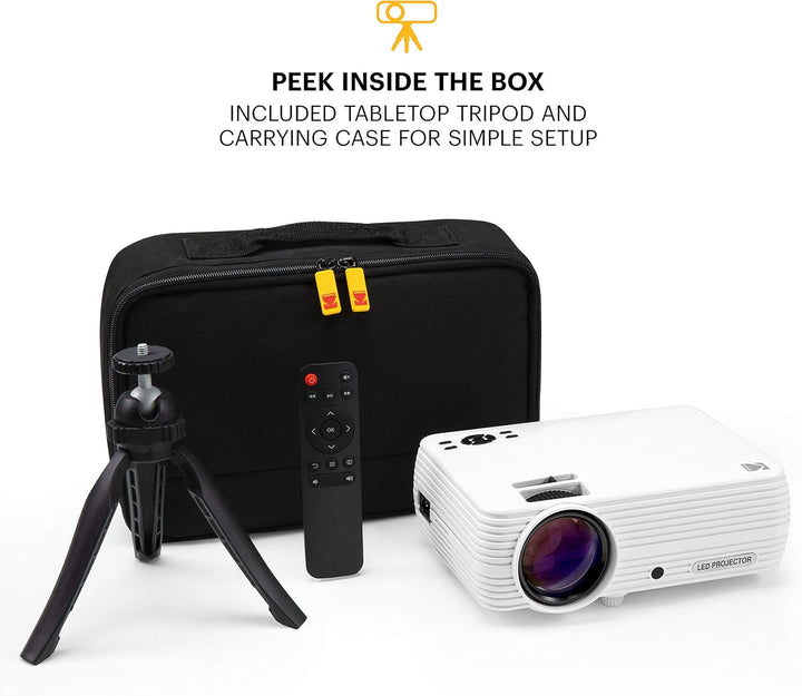 KODAK FLIK X4 Heim-Projektor | 4.0 LCD kompaktes Heimkino-System projiziert bis zu 150 Zoll mit 1080