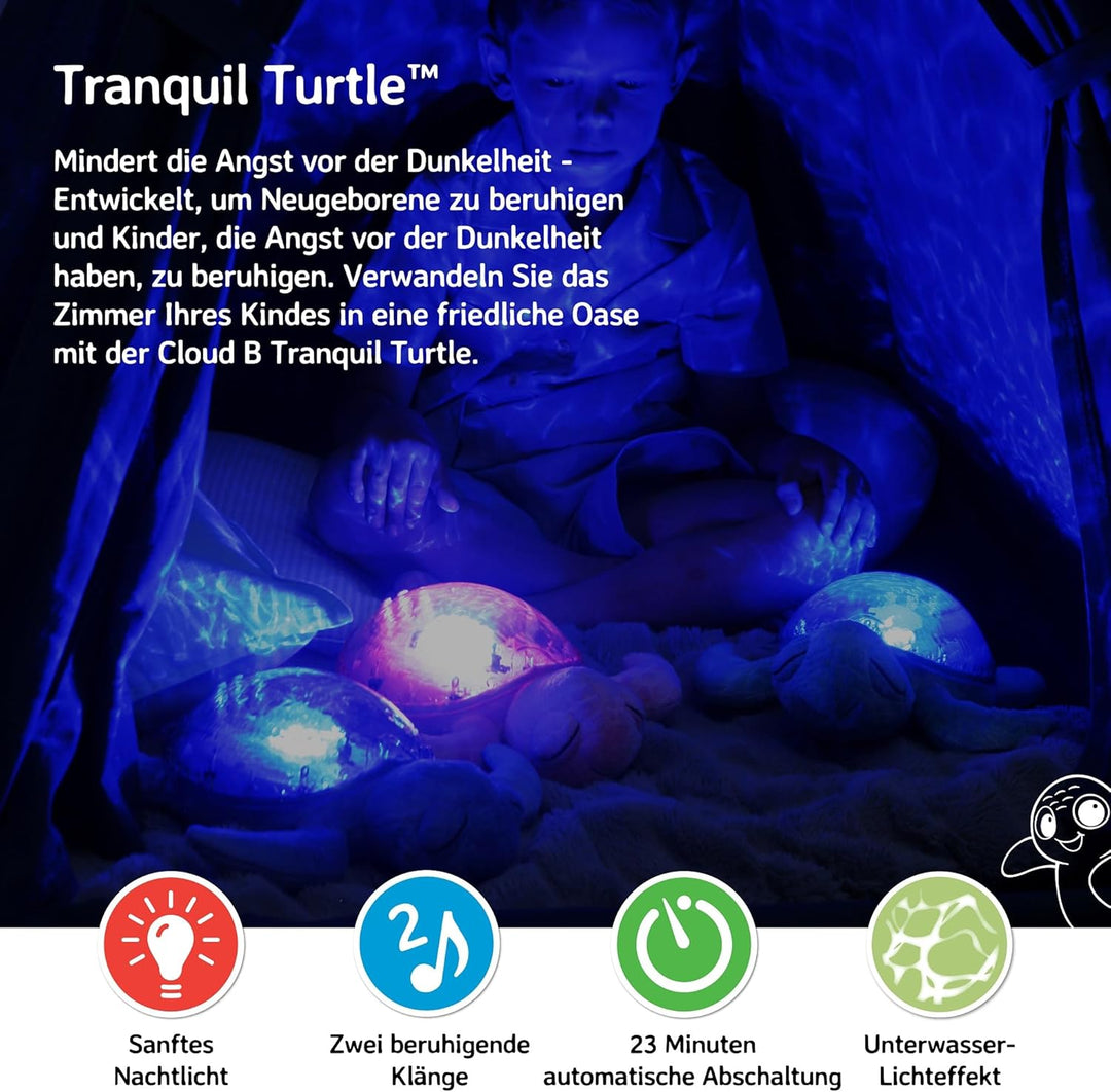 Cloud B 7423 PR Nachtlicht Tranquil Turtle blau