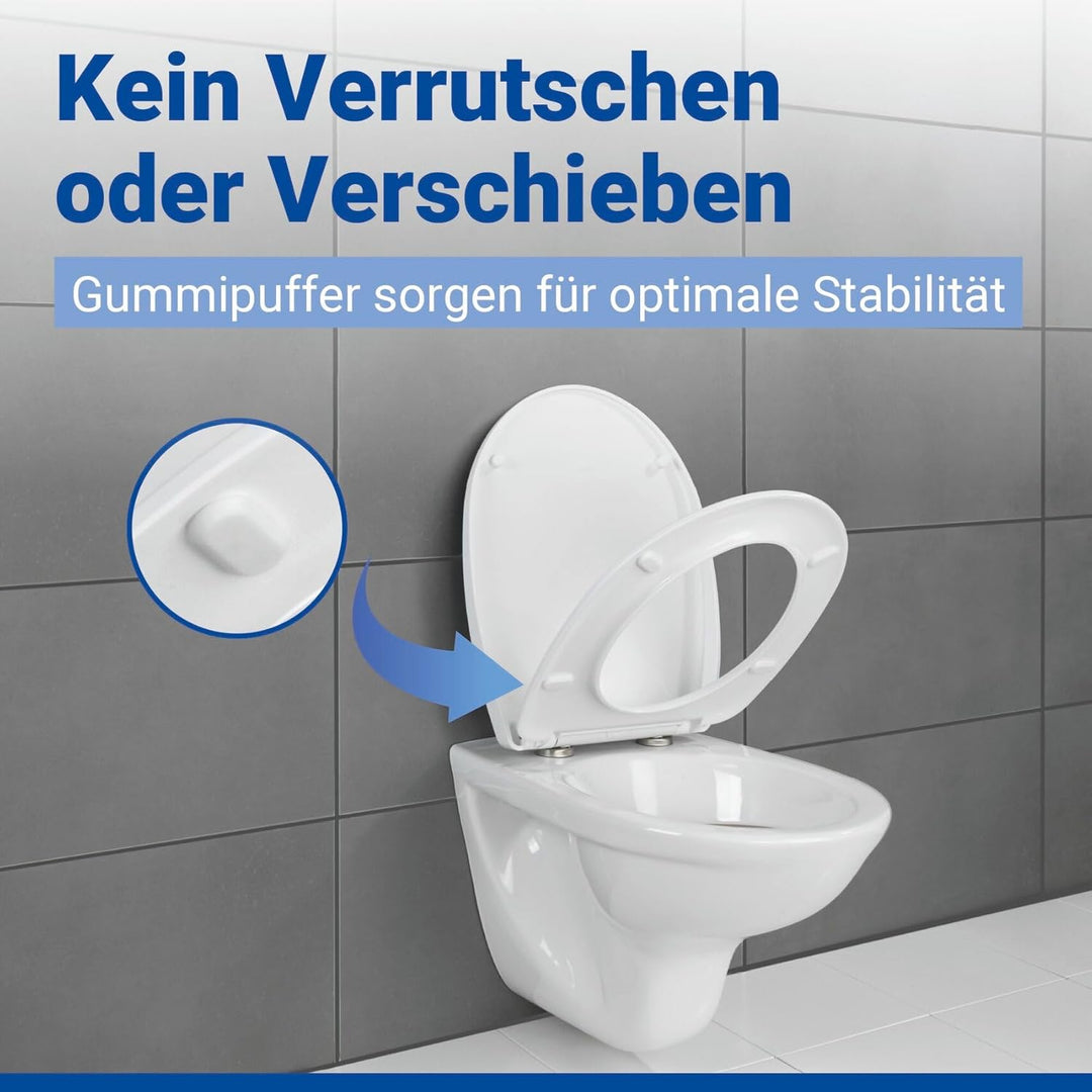 WENKO Toilettendeckel mit Absenkautomatik und Strand-Motiv, hohe Belastbarkeit bis 350 kg, ovaler WC