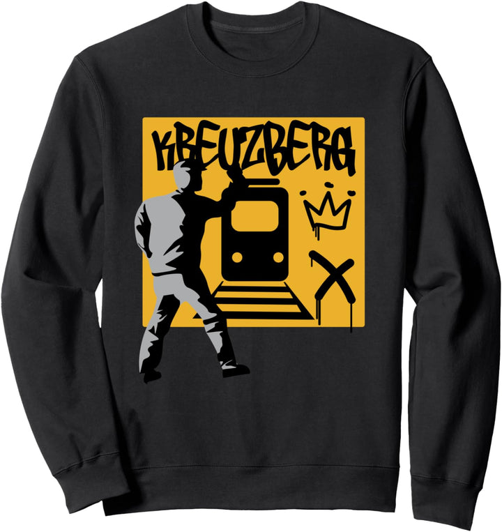 Berlin Kreuzberg Friedrichshain Bezirk Graffiti Krone U-Bahn Sweatshirt
