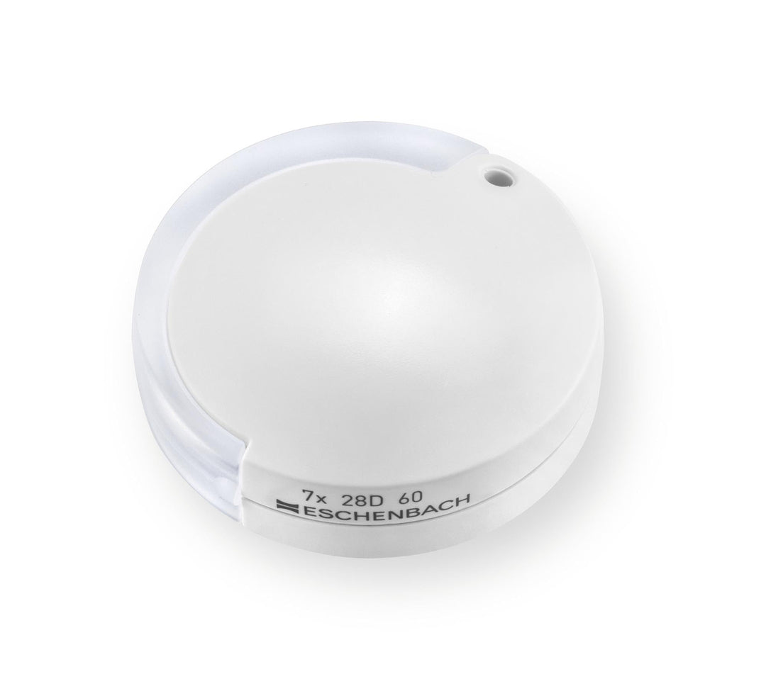 Eschenbach Optik Lupe Einschlaglupe mobilent, 7,0 x, weiss, mit Umhängekordel, 7,0 x