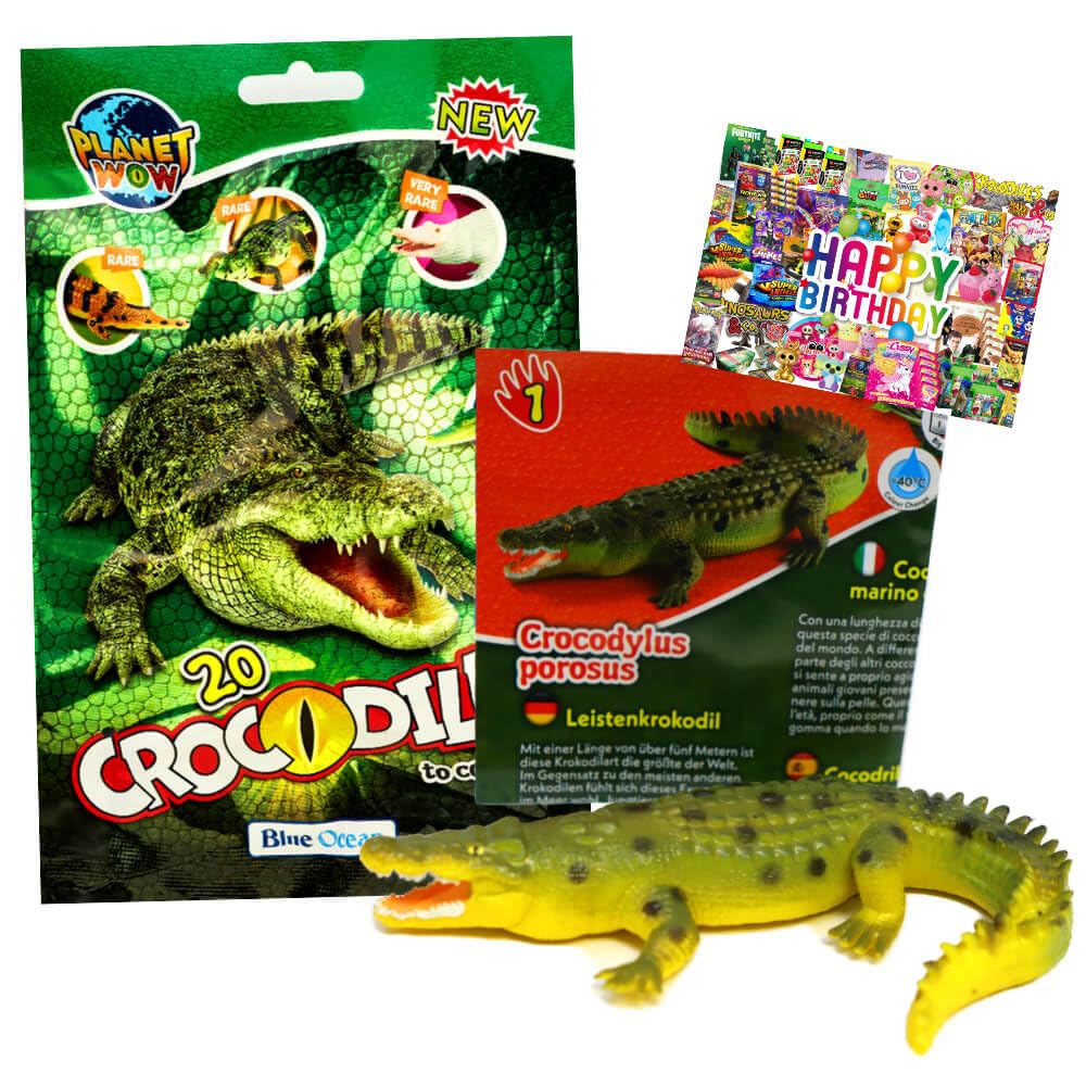 Bundle mit Blue Ocean Crocodiles Sammelfiguren 2025 - Planet Wow Krokodil- Figur 1. Leistenkrokodil
