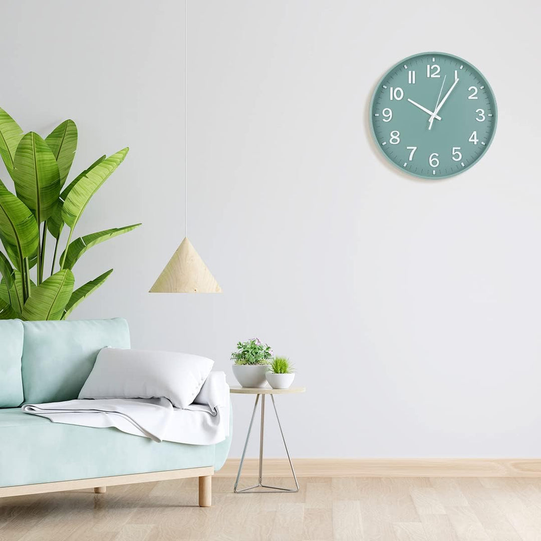 HZDHCLH 30cm Lautlos Wanduhr Schleichende Sekunde mit Arabisch Ziffer ohne Ticken für Dekoration Woh