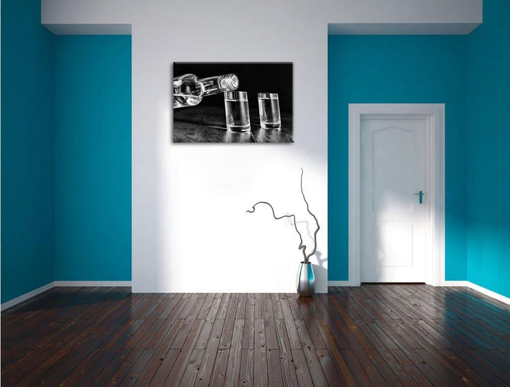 Pixxprint Vodka Whisky Party als Leinwandbild/Grösse: 100x70 cm/Wandbild/Kunstdruck/fertig bespannt,