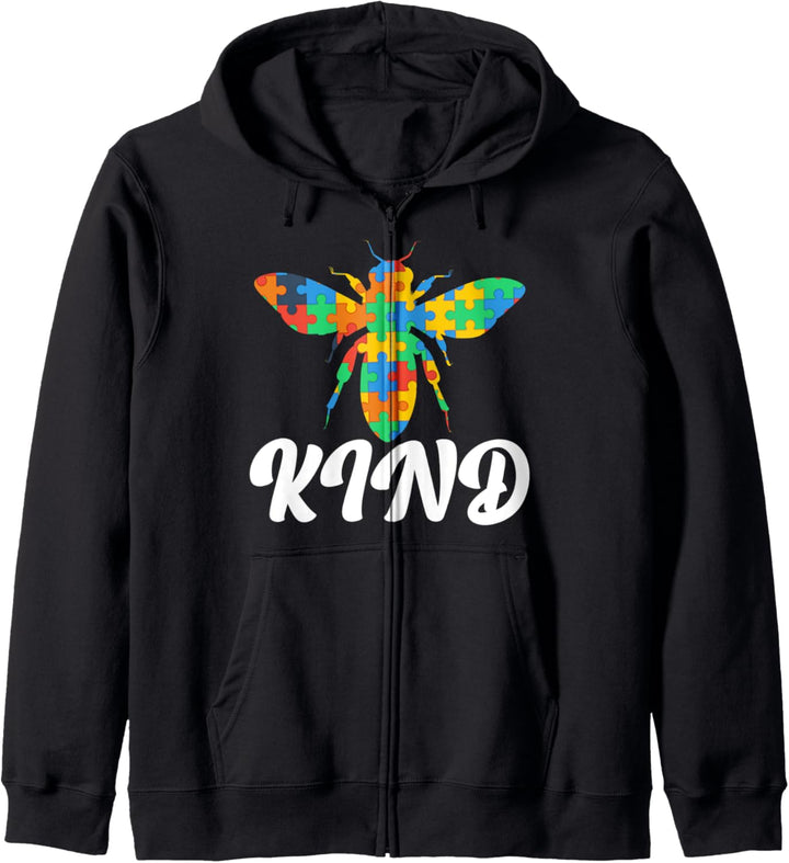 Autism Awareness Bee Kind Puzzle Autism Kapuzenjacke