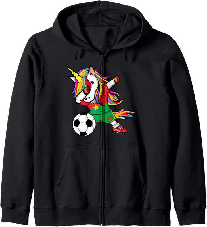 Dabbing Einhorn Burkina Faso Fussball - Burkinabe Flagge Kapuzenjacke