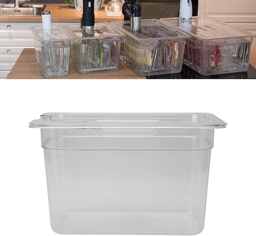 Kochbehälter, 6,9 L, Transparente Behälter für Langsames Kochen mit Deckel, Sous-Vide-Behälter, Hitz