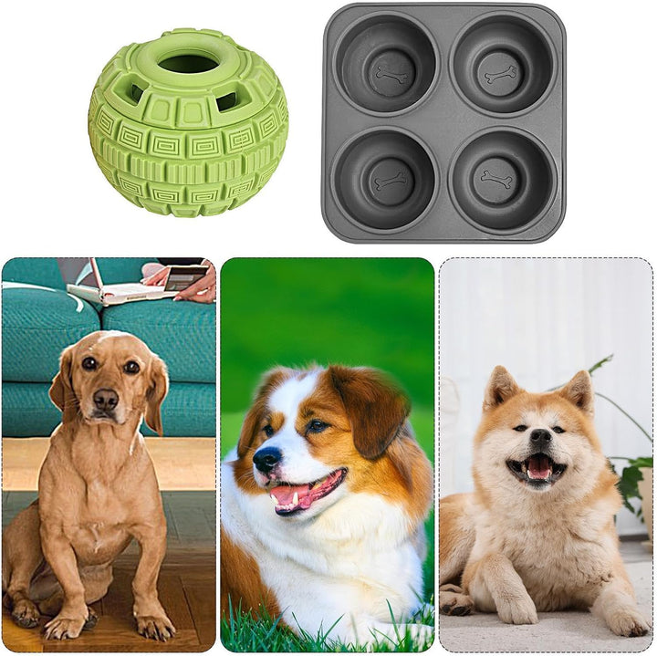 Popsicle Hundespielzeug, Leckerli-Dosierung, Kauspielzeug für Hunde mit 4 Mulden, Silikonschalen – E