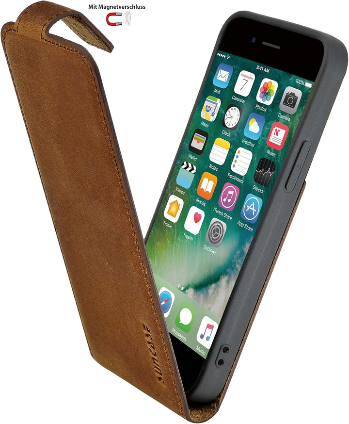 Suncase Original Flip-Style (Ultra-Slim) kompatibel mit iPhone 12 Pro (6.1") Hülle Ledertasche Tasch