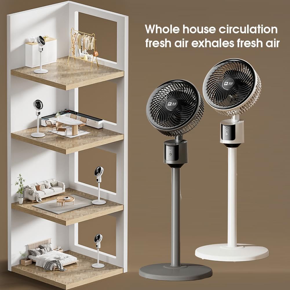 Standventilator – Bodenventilator, strapazierfähig, 2026 verbesserter Ganzraum-Luftzirkulator, 30 dB