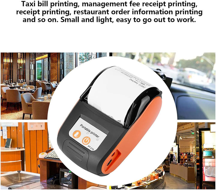 FastUU USB-Thermoempfangsdrucker, Bluetooth Wireless Portable Receipt Printer, 58 mm Mini Portable P